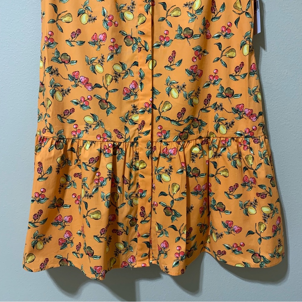 Donna Morgan Multi Fruit Print Poplin A-Line Shirtdress-Size 8 NWT - Picture 3 of 9